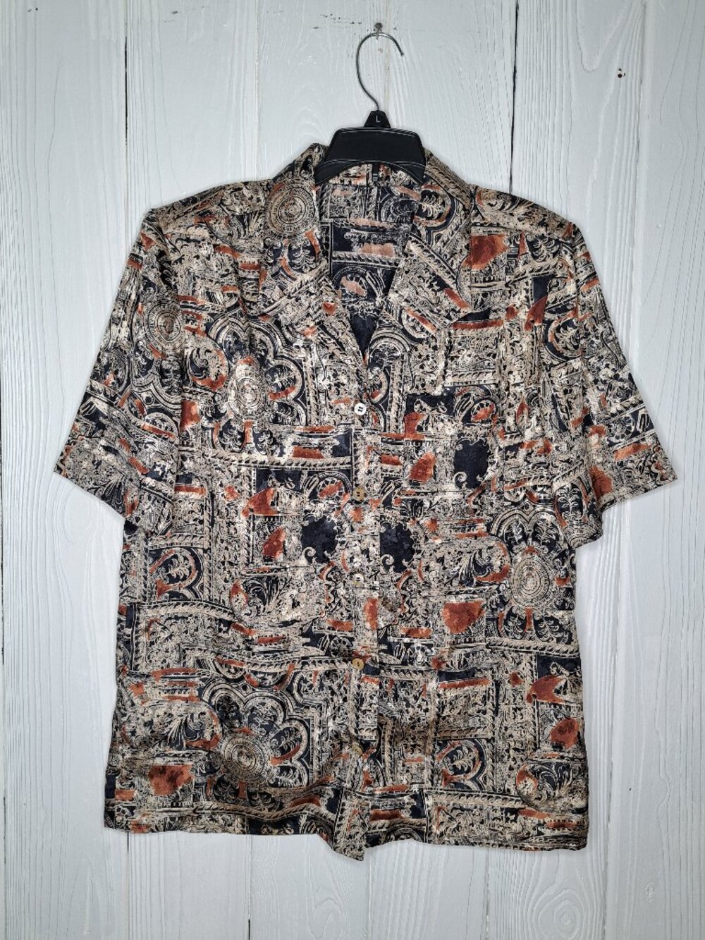 Roundtree and Yorke Vintage short-sleeve button-up shirt Women L